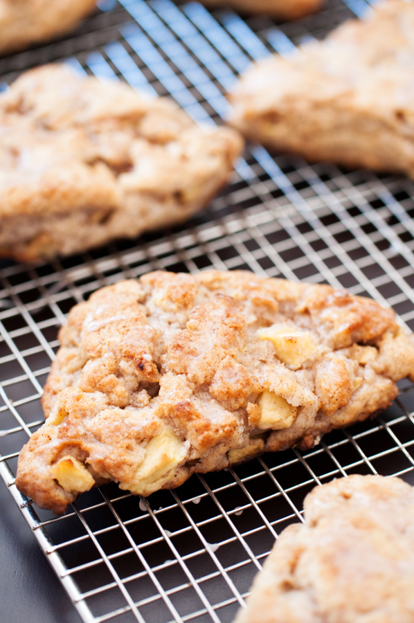 Apple, scones, glaze, cinnamon, spice