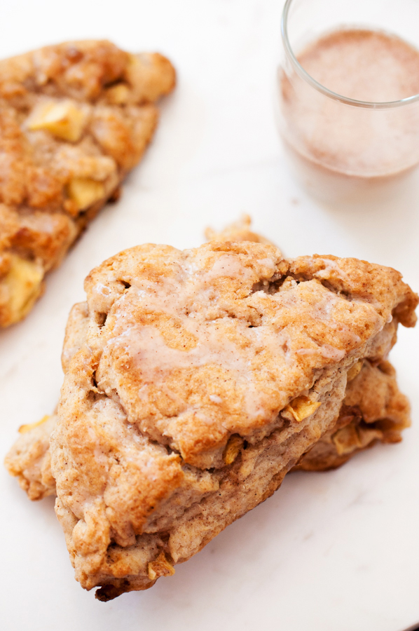 Apple, scones, glaze, cinnamon, spice