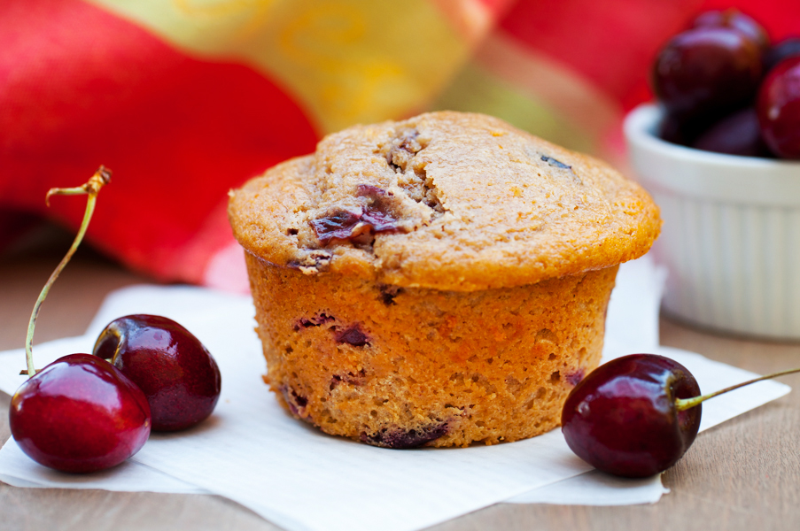 Jumbo Cherry Brown Butter Muffins-22