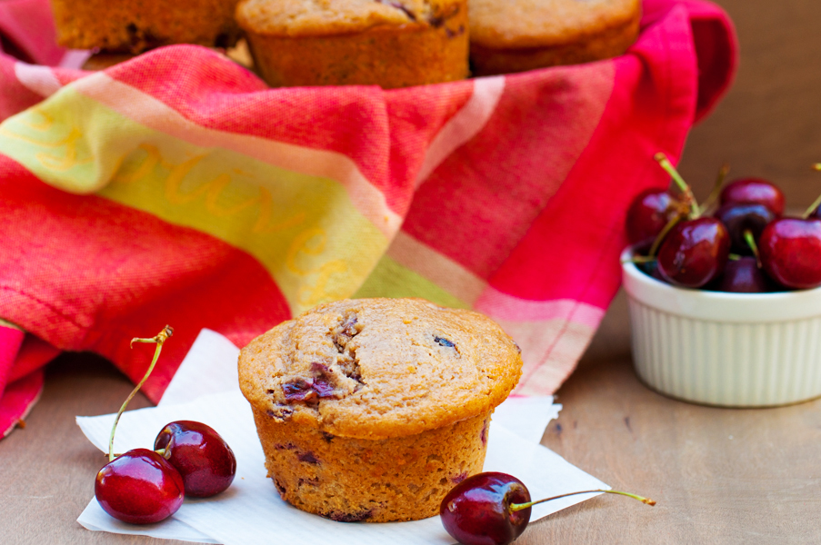 Jumbo Cherry Brown Butter Muffins-23