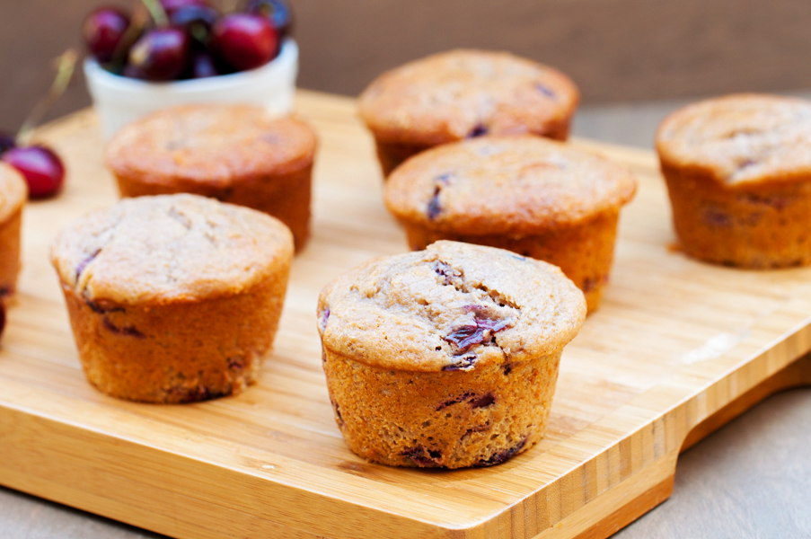 Jumbo Cherry Brown Butter Muffins-24