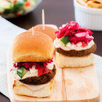 falafel, Mediterranean, sliders, Greek, tahini, slaw, beets, cabbage, cucumber, tomatoes, falafel sliders