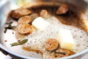 Gnocchi, Ricotta, Italian, sausage, zucchini, squash, potato dumplings, sage