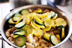 Gnocchi, Ricotta, Italian, sausage, zucchini, squash, potato dumplings, sage