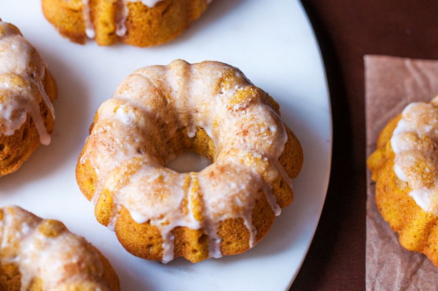 Brown butter baked pumpkin donut crullers. Who says you need a donut pan to bake donuts?