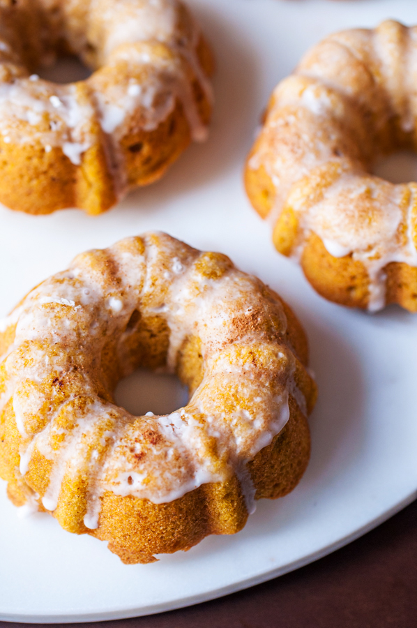 Brown butter baked pumpkin donut crullers. Who says you need a donut pan to bake donuts?