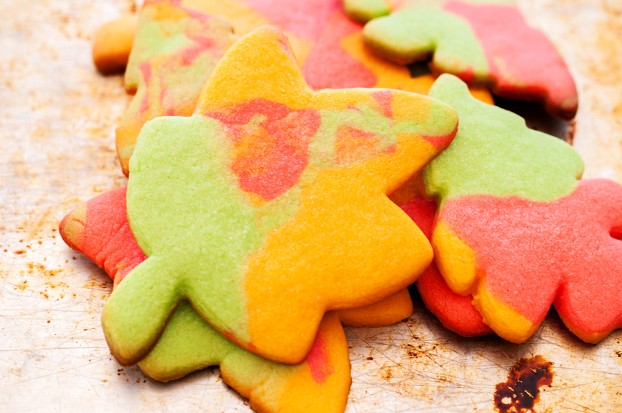 sugar cookies, fall, leaves, holiday baking, autumn