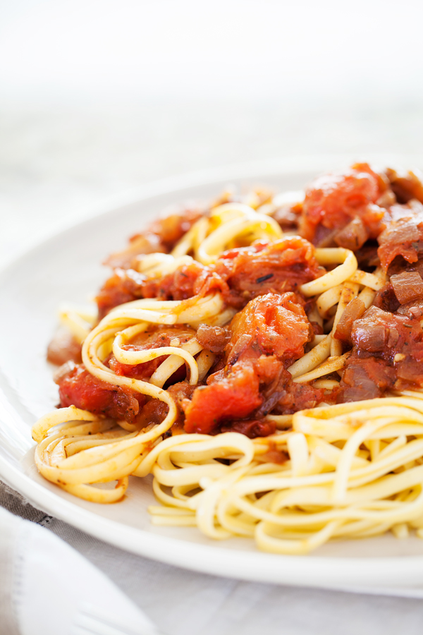 A classic Chunky Marinara Sauce made from fresh tomatoes and seasoned with pantry staples!