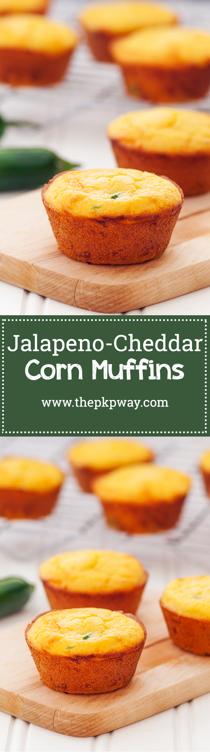 Jalapeño-cheddar cornbread muffins. Crackly exterior, ultra-moist interior, and a punch of cheesy and jalapeño-y flavor! 