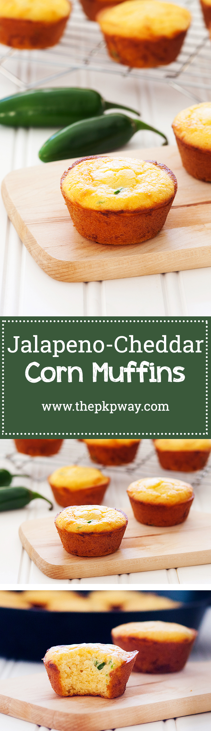 Jalapeño-cheddar cornbread muffins. Crackly exterior, ultra-moist interior, and a punch of cheesy and jalapeño-y flavor! 