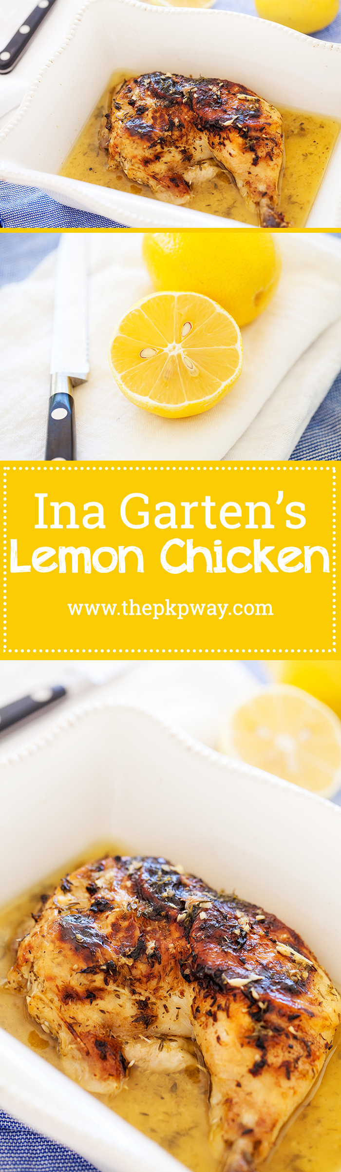 Ina's lemon chicken is a no fuss dish that's comforting, familiar, and utterly satisfying. Make ahead of time or right before serving.