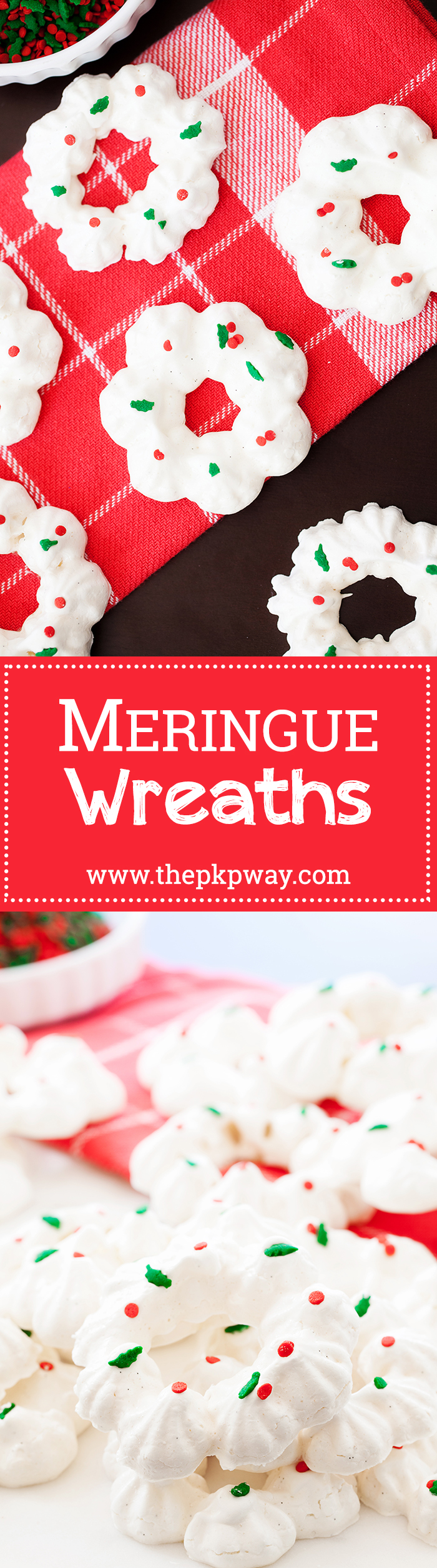 Bring these meringue wreaths to your next holiday party and add some cheer to the holiday table.
