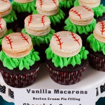 Baseball Cupcakes, Macarons, & Boston Red Sox Baby Shower!
