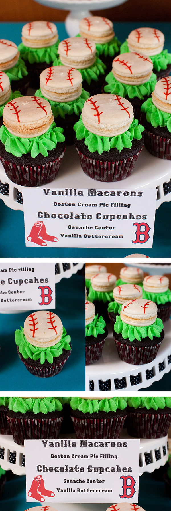 Baseball Cupcakes, Macarons, & Boston Red Sox Baby Shower!