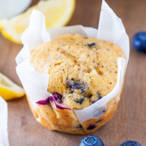 These blueberry lemon muffins are ultra moist, have a punch of lemon flavor, and pops of juicy blueberries in every bite.