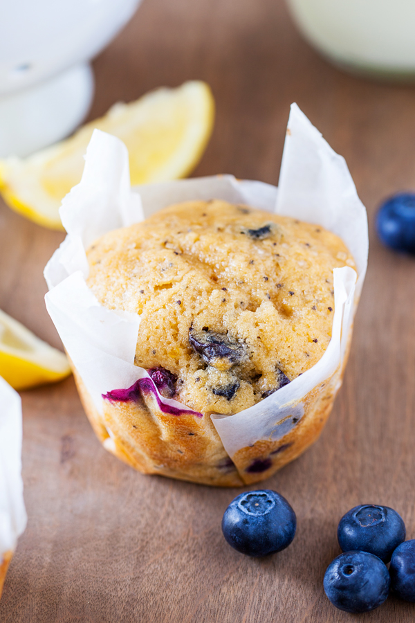 These blueberry lemon muffins are ultra moist, have a punch of lemon flavor, and pops of juicy blueberries in every bite.