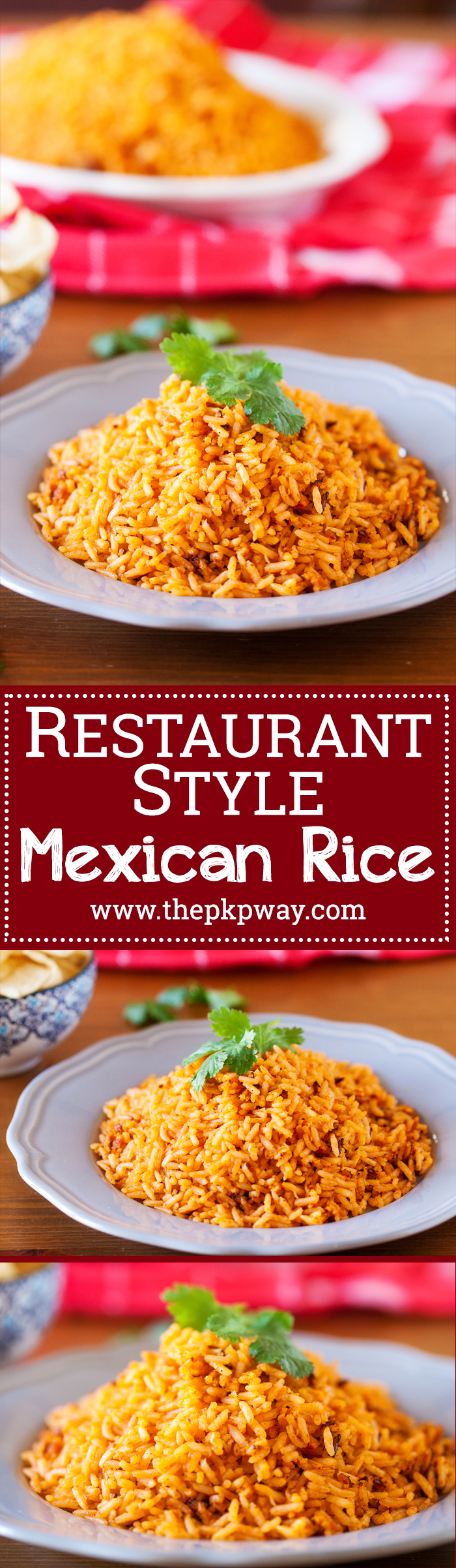 Authentic Restaurant Style Mexican Rice ready in 25 minutes! Or, 7 minutes when using my shortcut!