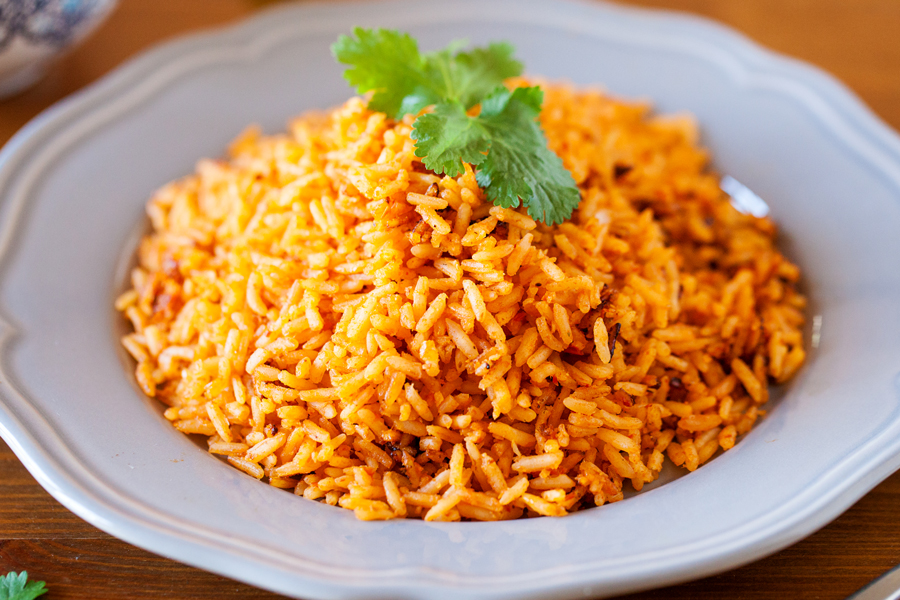 Authentic Restaurant Style Mexican Rice ready in 25 minutes! Or, 7 minutes when using my shortcut!