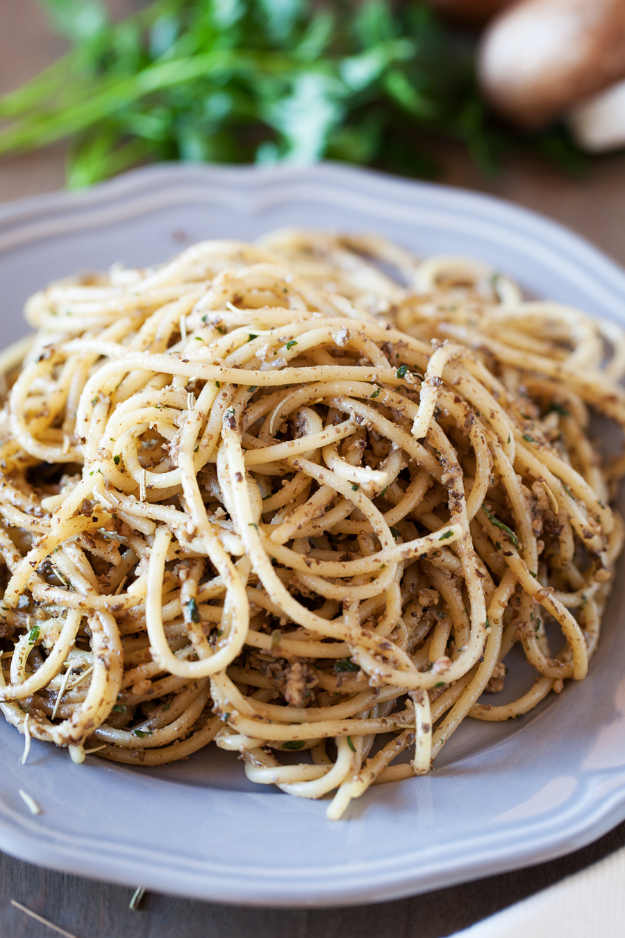 Walnut & Mushroom Pesto - Flavorful, earthy, and impressive enough to be spotted on a fancy schmancy restaurant menu.