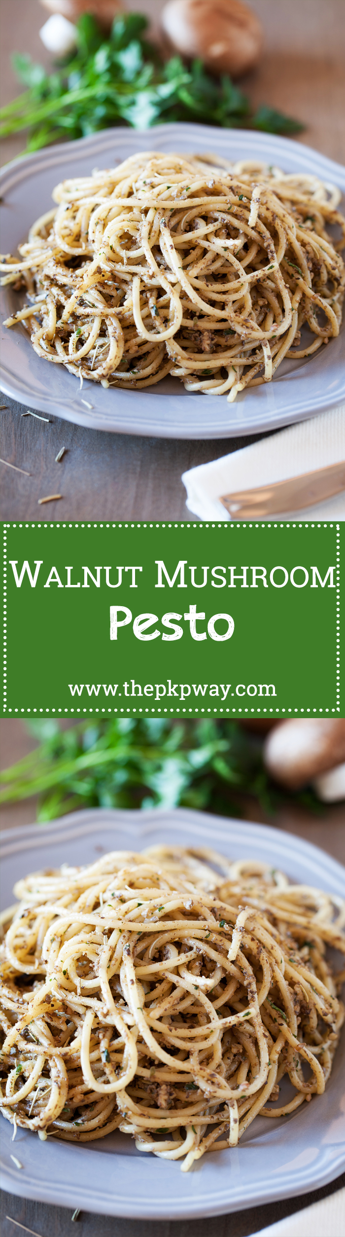 Walnut & Mushroom Pesto - Flavorful, earthy, and impressive enough to be spotted on a fancy schmancy restaurant menu.
