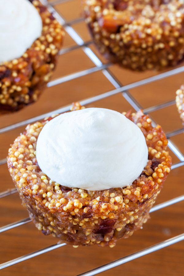 These gluten-free, mighty, and delicious apple breakfast cupcakes with caramel “frosting” will start your day on the right foot. #IDSimplyPure #ad