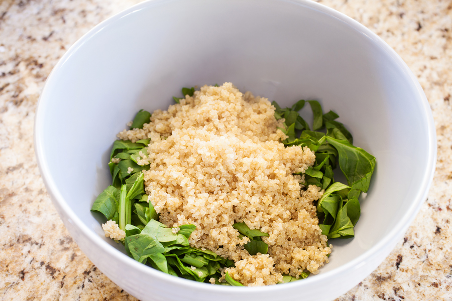 A bed of quinoa and spinach topped with a confetti of beets, mandarins, and tomatoes, this quinoa confetti salad is full of nutrients, vitamins, and fiber to make your meal that much healthier.