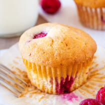 Game-changing raspberry muffins. These raspberry muffins have a special ingredient that amplifies the raspberry flavor and intensifies the sweet muffin aroma.