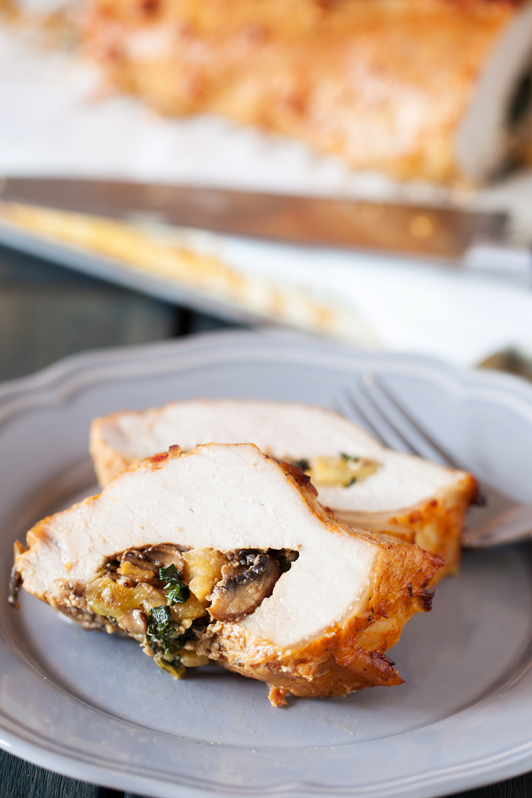 This succulent pork loin filet is filled with a sweet and savory stuffing and can be prepared in no time for an easy and delicious weeknight dinner #RealFlavorRealFast #ad