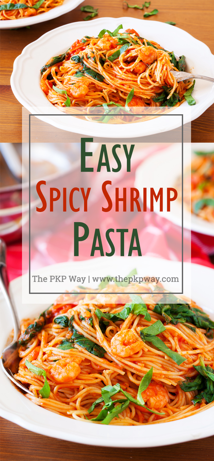 Talk about dinner on demand. This easy spicy shrimp pasta cooks in one pan, has only 5 ingredients, and cooks in 10 minutes!