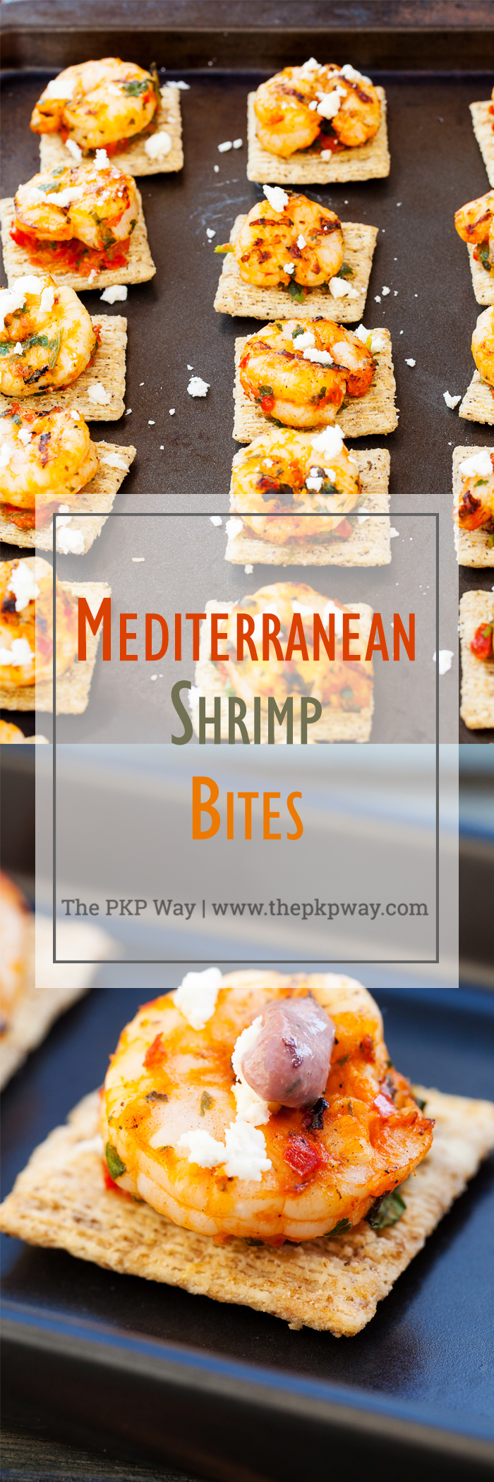 Grilled Mediterranean shrimp atop a crispy TRISCUIT cracker, sprinkled with tangy feta and dolloped with Kalamata olive aioli make these Mediterranean Shrimp Bites the perfect off-the-grill summer appetizer. 