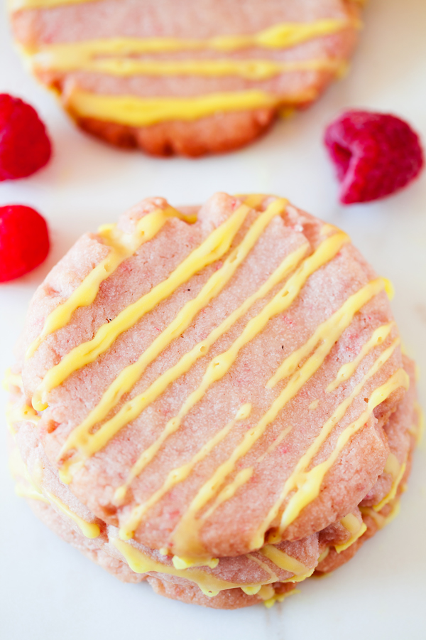 Made from fresh raspberry puree and lemon juice, these Raspberry Lemonade Cookies are perfect for your cookie jar and summer potlucks. 