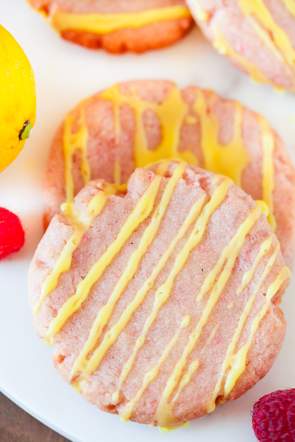 Made from fresh raspberry puree and lemon juice, these Raspberry Lemonade Cookies are perfect for your cookie jar and summer potlucks. 