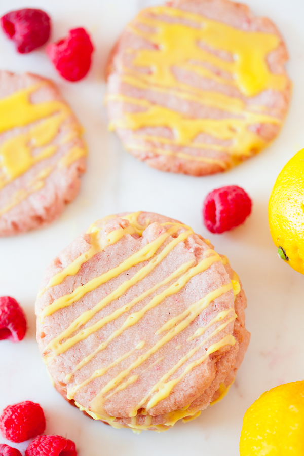 Made from fresh raspberry puree and lemon juice, these Raspberry Lemonade Cookies are perfect for your cookie jar and summer potlucks. 