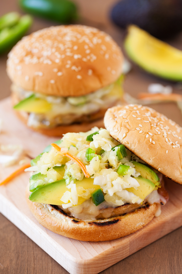 These Alaskan Pollock Burgers with Pineapple and Jalapeño Slaw are a healthy alternative to a regular burger yet just as delicious as an item on the menu of a gourmet burger restaurant.