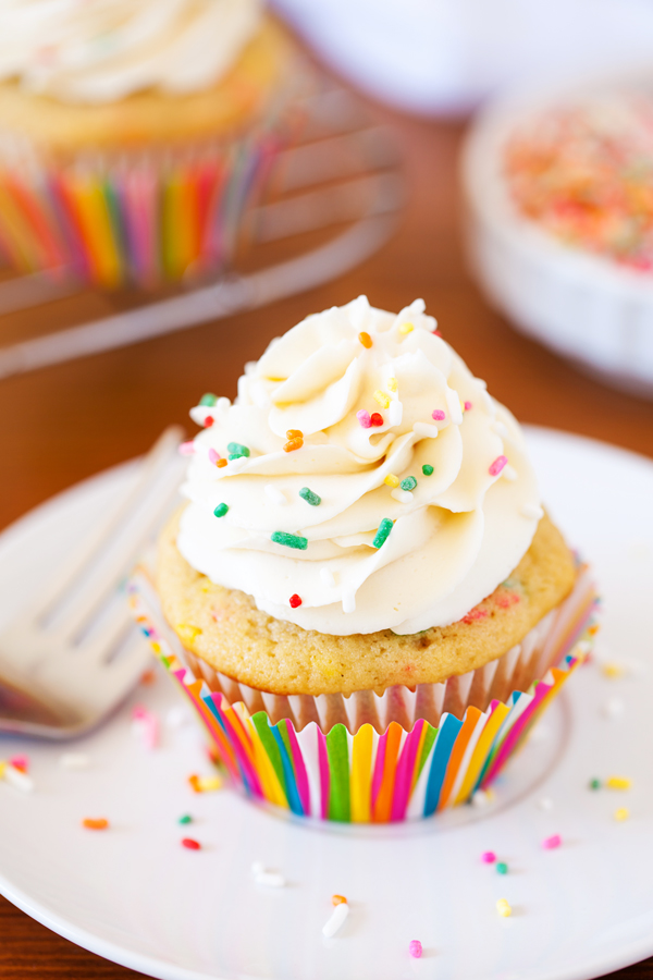 These Funfetti Cupcakes for Two are soft, fluffy, and perfect for moments when you just have to have a cupcake! Enjoy one and share the other (or save it for later).