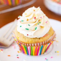 These Funfetti Cupcakes for Two are soft, fluffy, and perfect for moments when you just have to have a cupcake! Enjoy one and share the other (or save it for later).