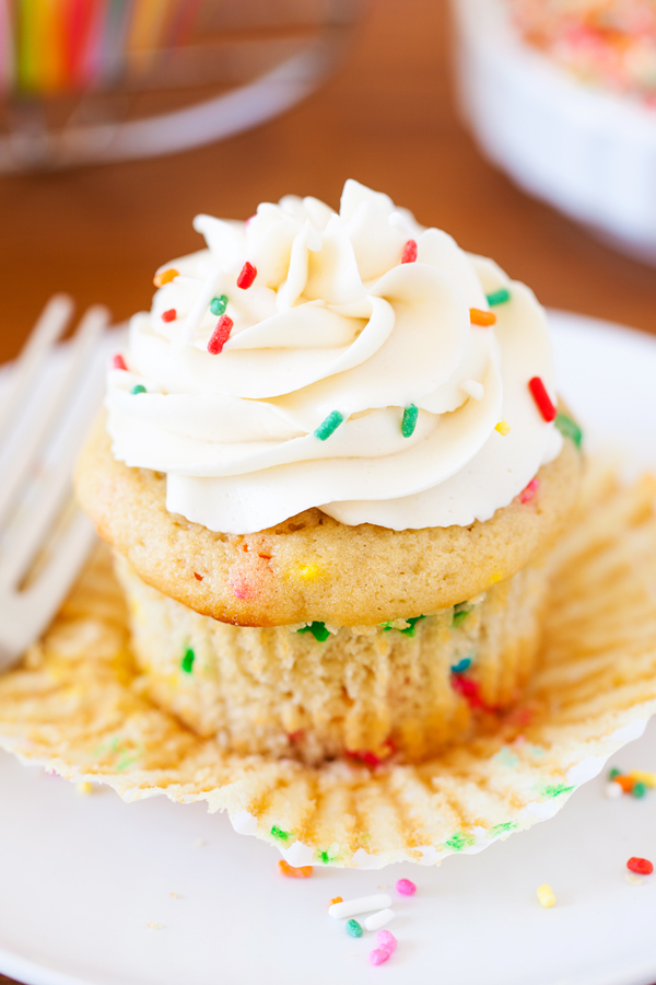 These Funfetti Cupcakes for Two are soft, fluffy, and perfect for moments when you just have to have a cupcake! Enjoy one and share the other (or save it for later).