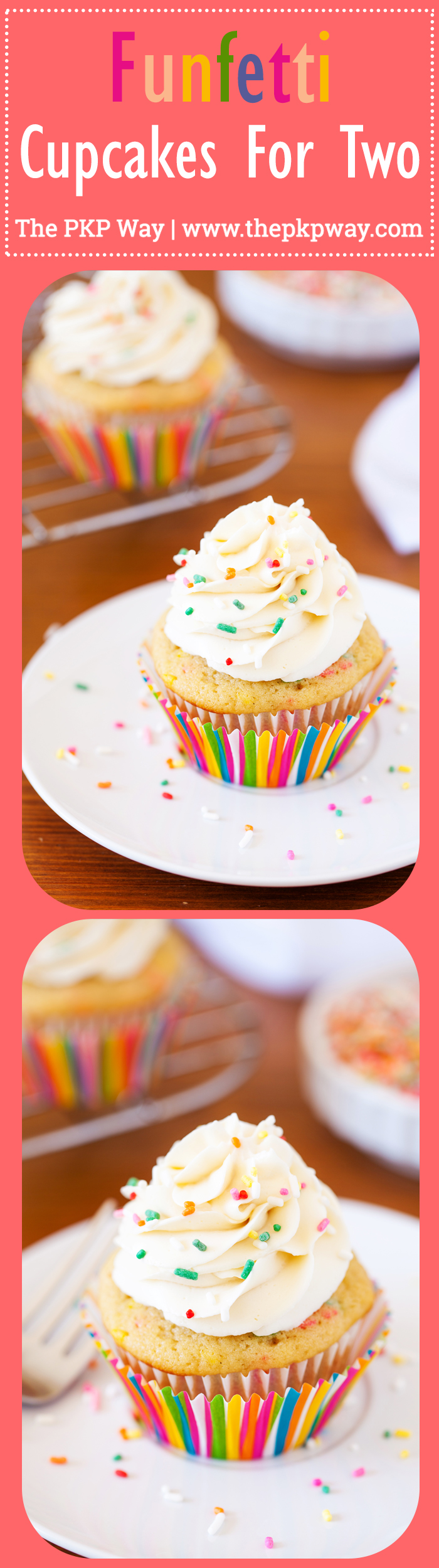 These Funfetti Cupcakes for Two are soft, fluffy, and perfect for moments when you just have to have a cupcake! Enjoy one and share the other (or save it for later).