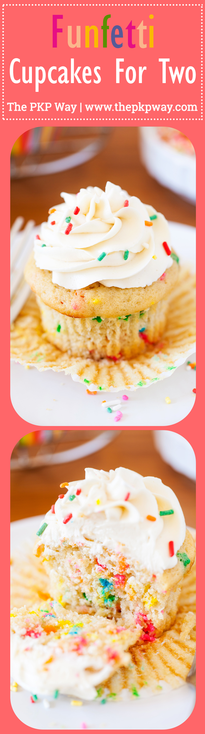 These Funfetti Cupcakes for Two are soft, fluffy, and perfect for moments when you just have to have a cupcake! Enjoy one and share the other (or save it for later).