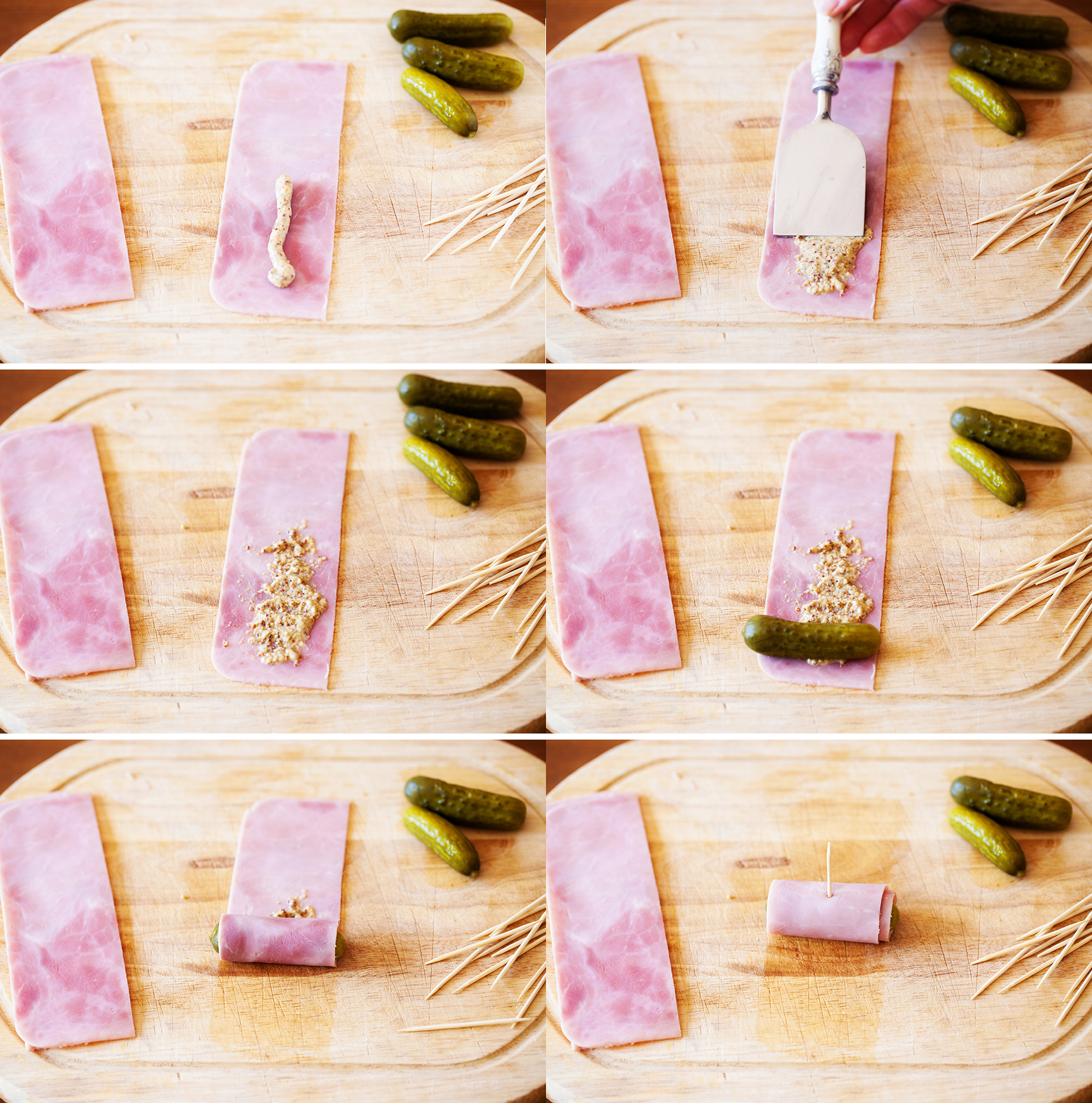 Ham Wrapped Cornichons are salty, sour, and crunchy. Made with only three ingredients, they make the perfect appetizer or game day snack!