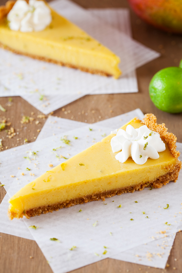 In this Mango Key Lime Tart, mango and key lime work together to create a sweet and sour, custard-like filling that sits atop a buttery graham cracker crust. The perfect dessert for summer BBQ’s, potlucks, and get-togethers.