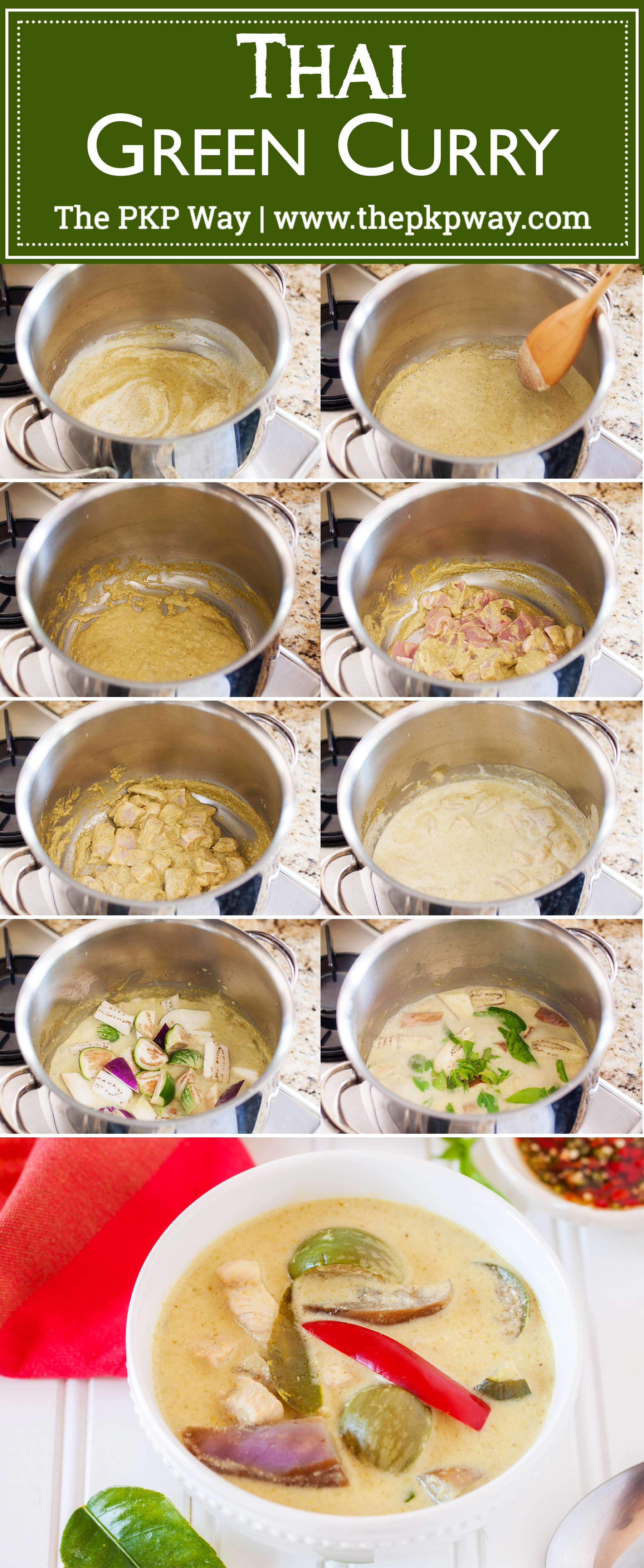 An authentic Thai Green Curry recipe, adapted from a Thai restaurant chef and modified for the home cook.