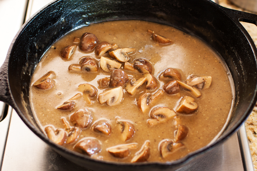 Not just any ol’ chicken recipe, this Three Herb Chicken with Mushroom Gravy features juicy chicken thighs cooked to perfection with fresh herbs and smothered in a thick and gravy-like white wine mushroom sauce.