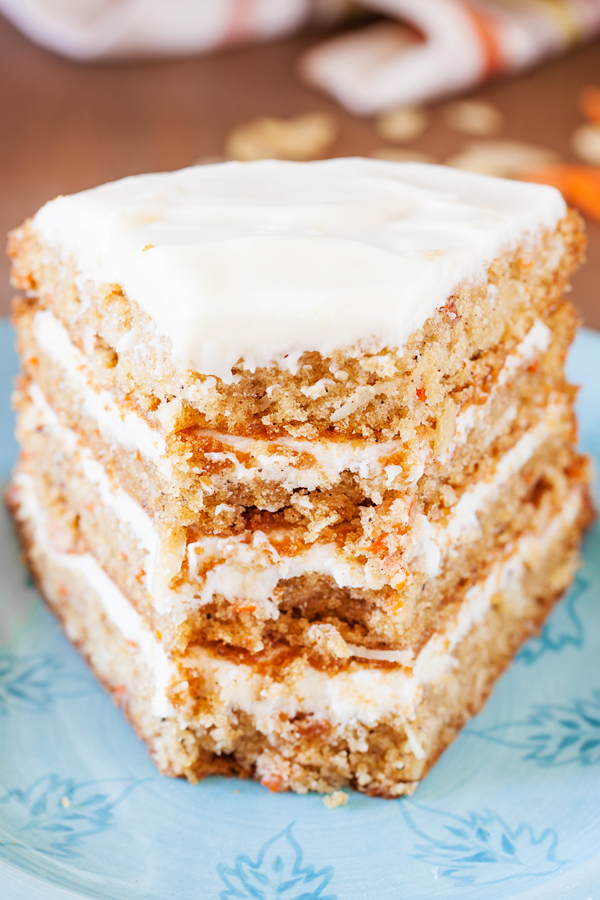 The addition of a secret ingredient makes this 4-Layer Moist Carrot Cake irresistible and addicting!