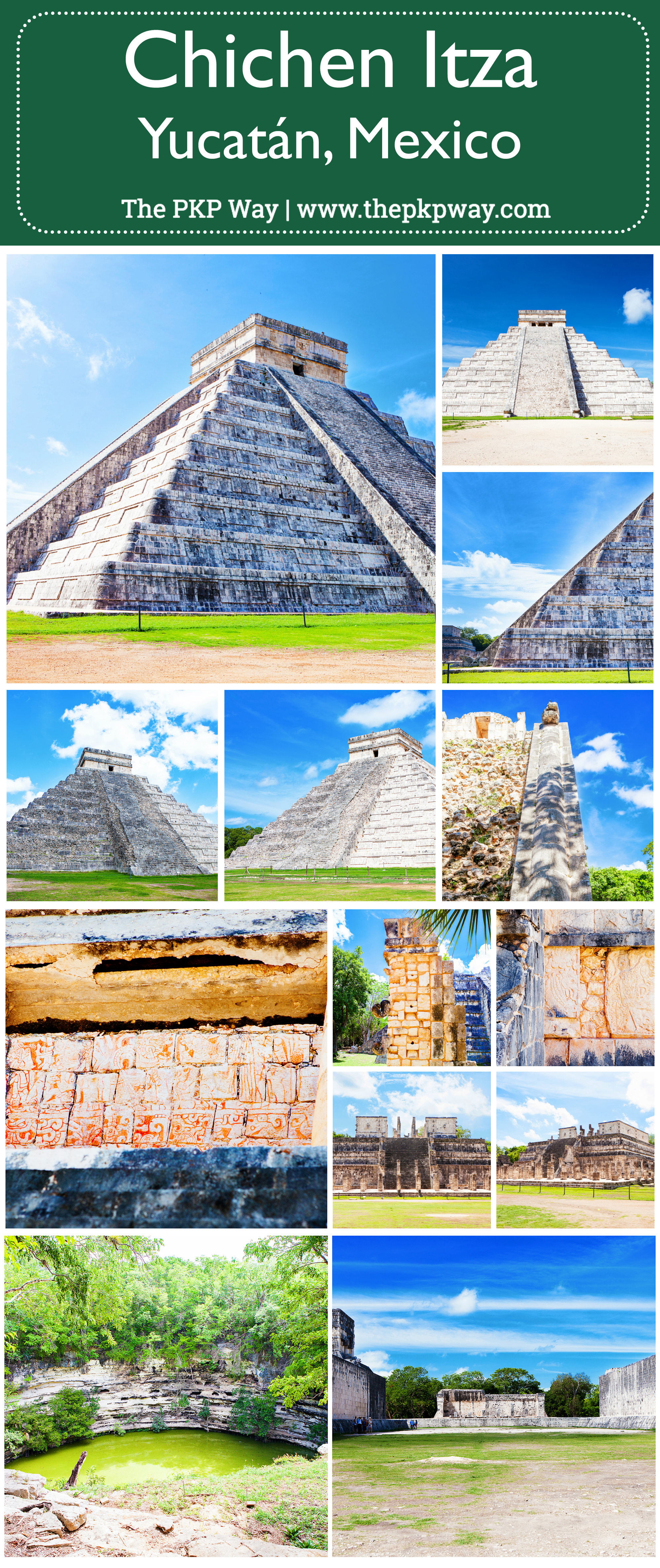 A glimpse into Chichén Itzá (Chichen Itza), an ancient Mayan town in Yucatán, Mexico.