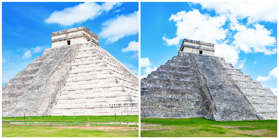 A glimpse into Chichén Itzá (Chichen Itza), an ancient Mayan town in Yucatán, Mexico.