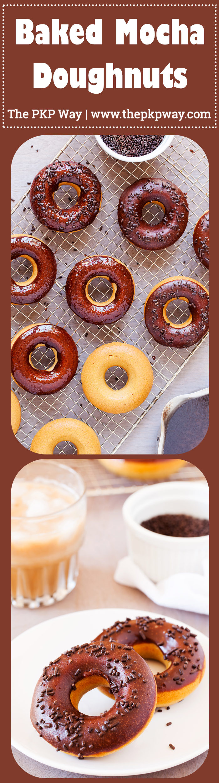 These Baked Mocha Doughnuts have an espresso cake doughnut base with a layer of smooth mocha glaze that will make your kitchen smell divine and any coffee lover’s taste buds go wild!