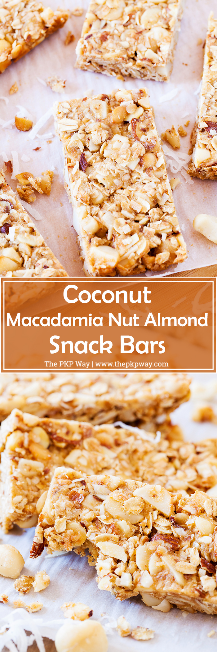These Coconut Macadamia Nut Almond Snack Bars are perfect for an after school snack and will fill your mouth with warm, tropical flavors.