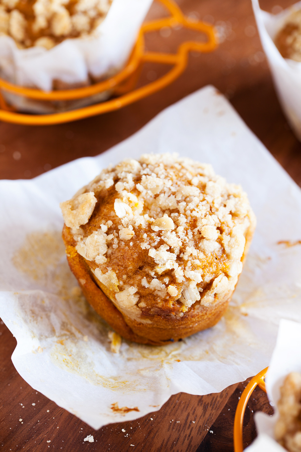 The perfect recipe to kick-off pumpkin season and fall, these Inside-Out Pumpkin Muffins feature a sweet and tangy cream cheese frosting stuffed inside a pumpkin spice muffin and topped with a crunchy streusel topping!