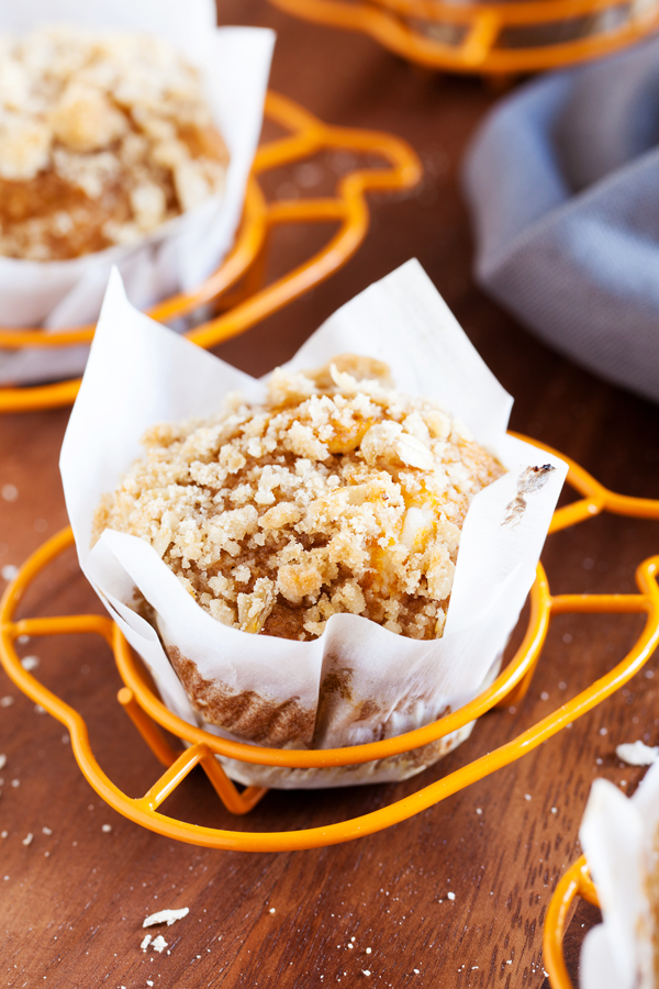 The perfect recipe to kick-off pumpkin season and fall, these Inside-Out Pumpkin Muffins feature a sweet and tangy cream cheese frosting stuffed inside a pumpkin spice muffin and topped with a crunchy streusel topping!